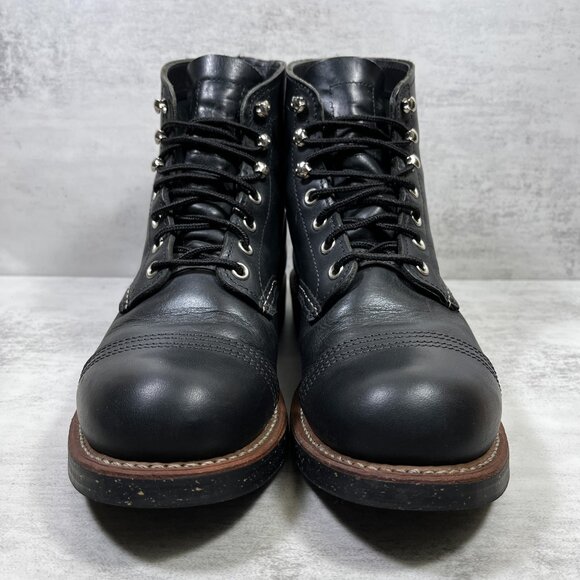 Red Wing Iron Ranger 8114 6" Leather Cork Sole Boots - Men's Size 6 D - Black - Picture 3 of 10